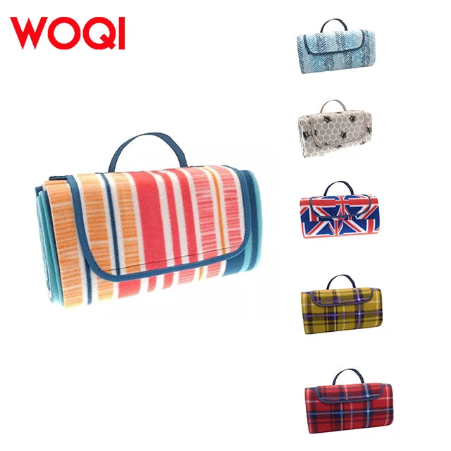 WOQI Wholesale Customized Outdoor Foldable Large Beach Camping Waterproof Picnic Carpet Carpet