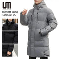 OEM Service Hot Selling Products Autumn Winter Men Warm Plus Size Windproof Hooded Jacket Overcoat Long Coats