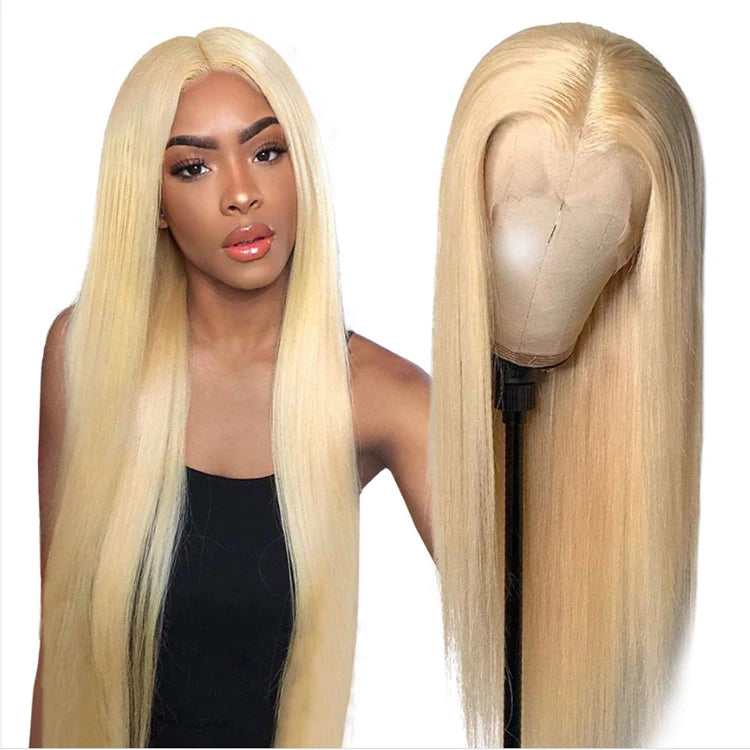 13x4 13x6 HD Full Lace Front Wigs Platinum Blonde 613 Transparent Malaysian Human Hair Long Straight Style 613 613 Wigs