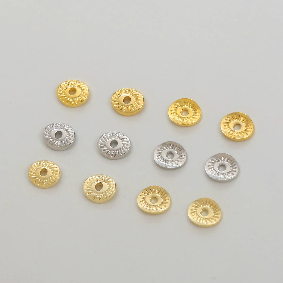 18K Gold Plated Brass Beads Curved Striped Spacer Beads Eye Shape Spacer Bead for Jewelry Making