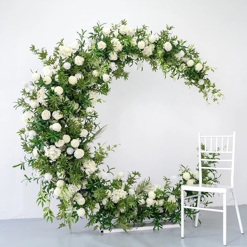 Vv275 2024New Design Moon Shaped Flower Arch Plants Backdrop Arch With Bracket for Proposal Wedding Home Event Decoration