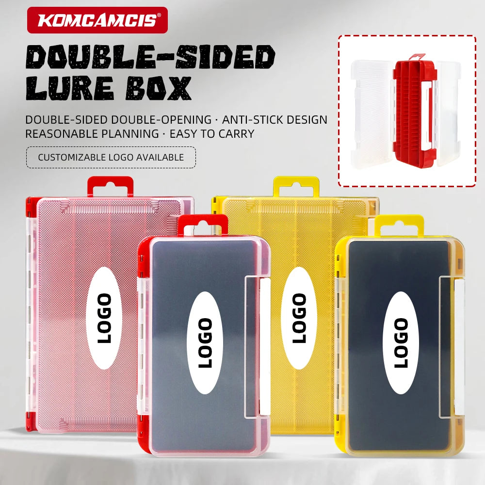 Double-Sided Fishing Accessories Storage Box with Removable Dividers Multifunctional Lure Box Fishing Portable Fishing Gear