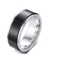 Exquisite Fashionable Stainless Steel Men's Black Ring Trend Rotating Ring for Boys Men Ideal Gift