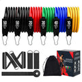 Custom Logo Premium Adjustable 11Pcs Yoga Elastic Exercise Workout Hip Tube Fitness Resistance Bands Set