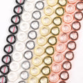 Natural Hematite Stone Rose KC Gold Plated 12mm Hollow Circle Beads Spacer Beads for Jewelry Making Fit DIY Bracelet Accessories
