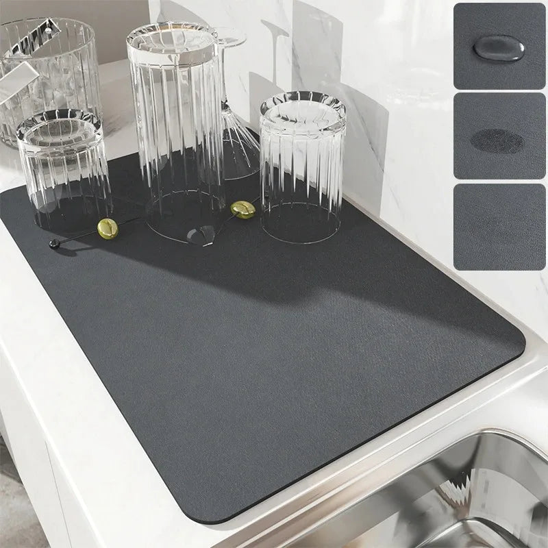 40*50cm Home Absorbent Kitchen Dish Drying Mat Kitchen Counter Coffee Mat