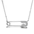 Fine Jewelry 925 Sterling Silver Pin Necklace Rose Gold Plated Necklace for Girls