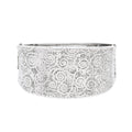 Fashion Punk Silver Color Women Bracelet Bangle Flower Texture Jewelry Cuff Wrap Bracelet Adjustable