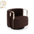 Luxury Relax Leather Leisure Accent Chair Living Room Furniture Metal Swivel Leisure Modern Fabric Armchair Living Room Chair