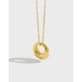 INS Minimalist Gold Plated Geometric Round Circle Pendant Necklaces S925 Sterling Silver Circle Charm Necklace for Women