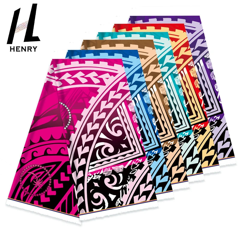 Henry Island Style 100% Polyester Printed Fabrics for Garment Digital Mumu Dress Inkjey Pacific Islander Women Garments