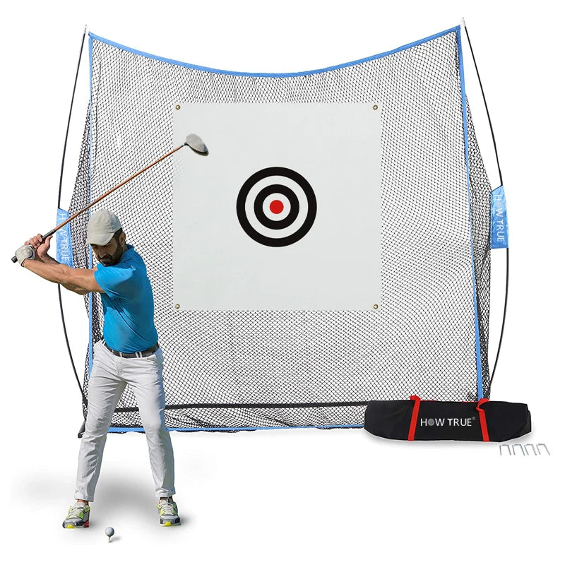 Hot Selling Portable 7x7ft Golf Practice Hitting Swing Nylon Net for Indoor Outdoor Detachable Golf Cage Training With Carry Bag