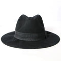 Ready to Ship 100% Wool Felt Black Fedora Hat Wide Brim Gentleman Trilby Borsalino Hats for Business or Party Scene