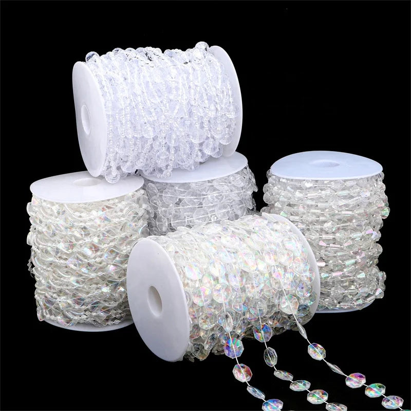 HFour New Clear/Colored Acrylic AB 3D Round Flatback Loose Sew-On Rhinestone Connecting Beads (4mm/6mm/8mm)