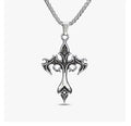 Stainless Steel Necklace Flame Vintage Cross Cast Men's Vintage Pendant Necklace Accessories