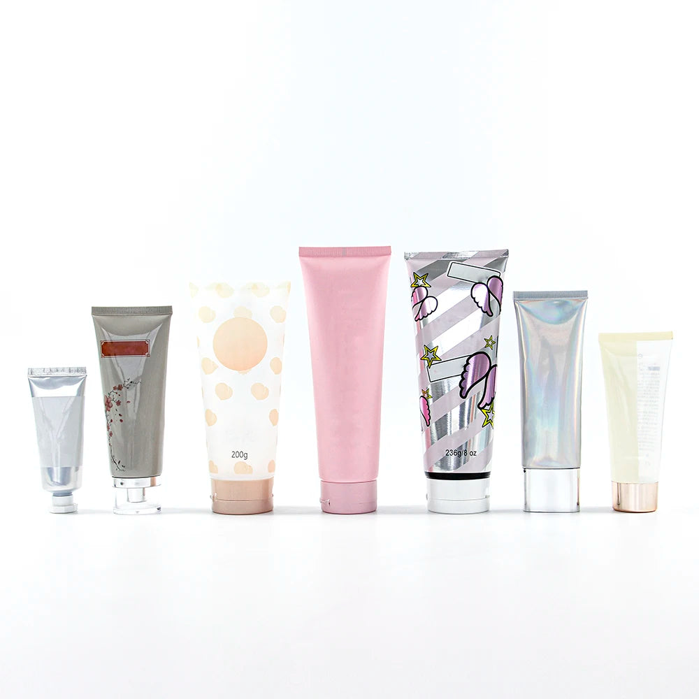 Cosmetic Metal Roll-On Tube Soft PE Tubes Hand Cream Cleaning Cream with Airless Pump and Massage Applicator Eye Cream Type