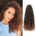 GoGo Curl Crochet Hair for Black Women Ombre Brown Short Beach Curl Synthetic Deep Twist Crochet Hair Extensions