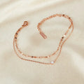 Wholesale Waterproof Rose Gold Plated Bracelet for Women Double Layer Lip Chain Fashion Stainless Steel Link Chain Bracelet