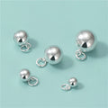 6mm 8mm 10mm 12mm 14mm Sterling Silver Round Ball Drop Charm Pendant Dangle With Loop 925 Sterling Silver Tiny Drop Beads
