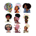 Black Afro UV DTF Cup Wraps for Cups Tumblers Mugs PCPersonal Decorative Decals for Cups Mugs