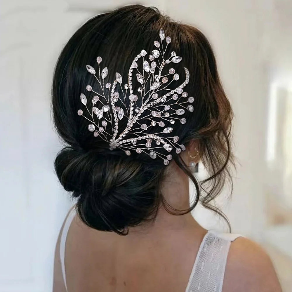 Handmade Wedding Hair Comb Clip Rhinestone Bridal Hair Comb Piece Bride Hair Comb Headpiece Headband