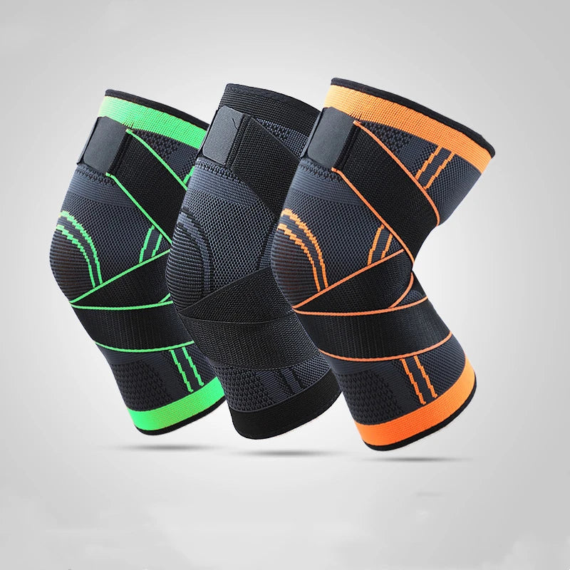 Hot Selling 3D Knitted Elastic Nylon Compression Knee Brace for Sports