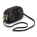 Women's Soft Leather Three-Layer Zipper Crossbody Bag Fashionable Small Shoulder Bag for Spring/Summer Seasons
