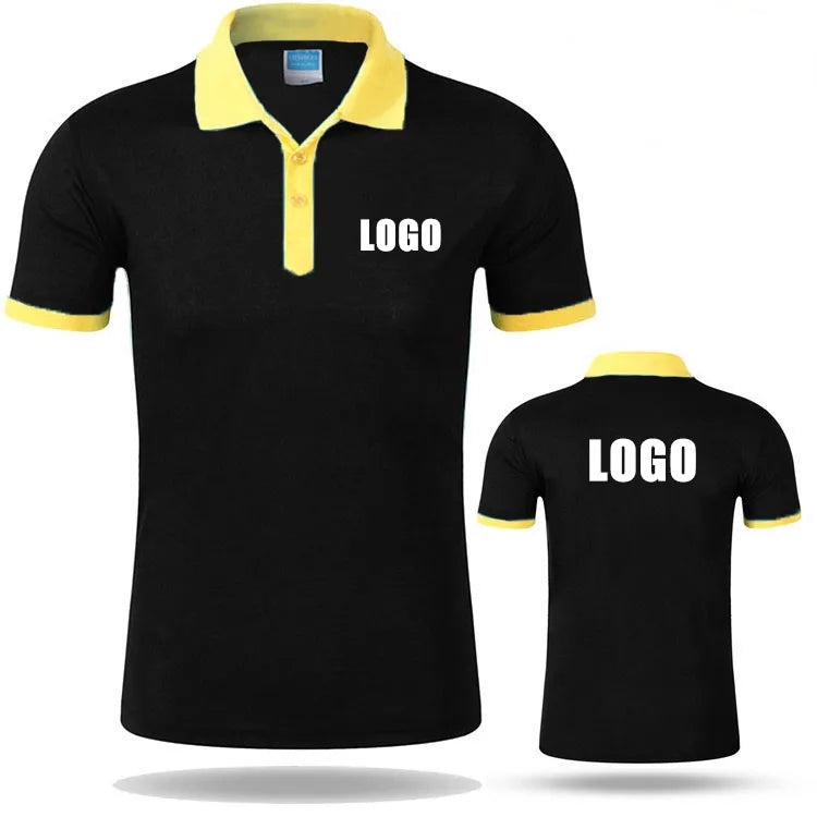 Custom Logo Designed Printing Short Sleeve Men Contrast Color Two-tone Blank Cotton Plain Embroidery Golf Polo Shirts