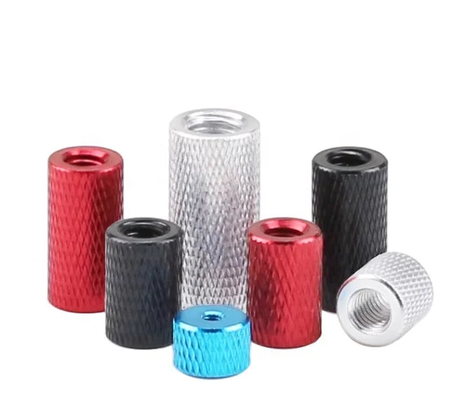 Galvanized and Passivated M4x10mm Aluminum Shoulder Type Knurled Thumb Screw with Hex Nut for Water Treatment Applications