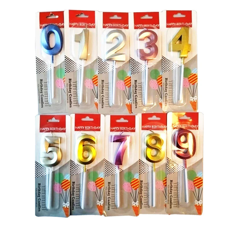Wholesale Hot Selling Single Packing Party Birthday Cake Decoration Gold Digital Candle Birthday Candles