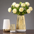 White Ceramic Flower Vase Gradient Vase Modern Geometric Vase Centerpiece Decorations for Home Office