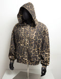 Topshow Custom All Over Cheetah Leopard Digital Print Heavyweight Waffle Double Layered No String Boxy Zip up Hoodie for Men