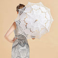 Wholesale Gothic Cosplay White Cotton Lace Parasol Sun Umbrella Beautiful Bride Design for Wedding Decorations