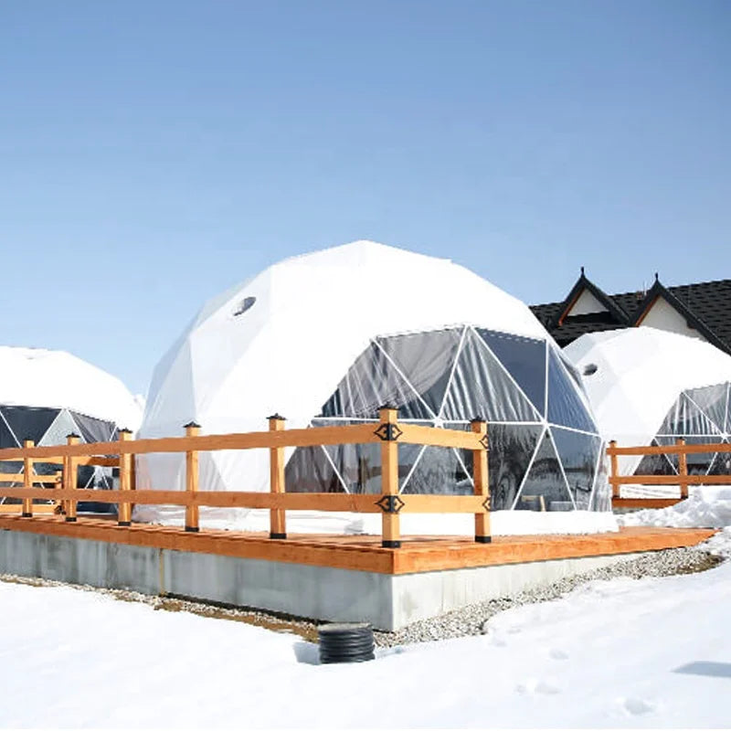Clear PVC Outdoor Luxury Igloo Dome Tent with Bathroom for Desert Glamping Resort