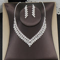 Banquet Jewelry Necklace Exquisite Full Diamond Collar Wedding Necklace Earrings Set