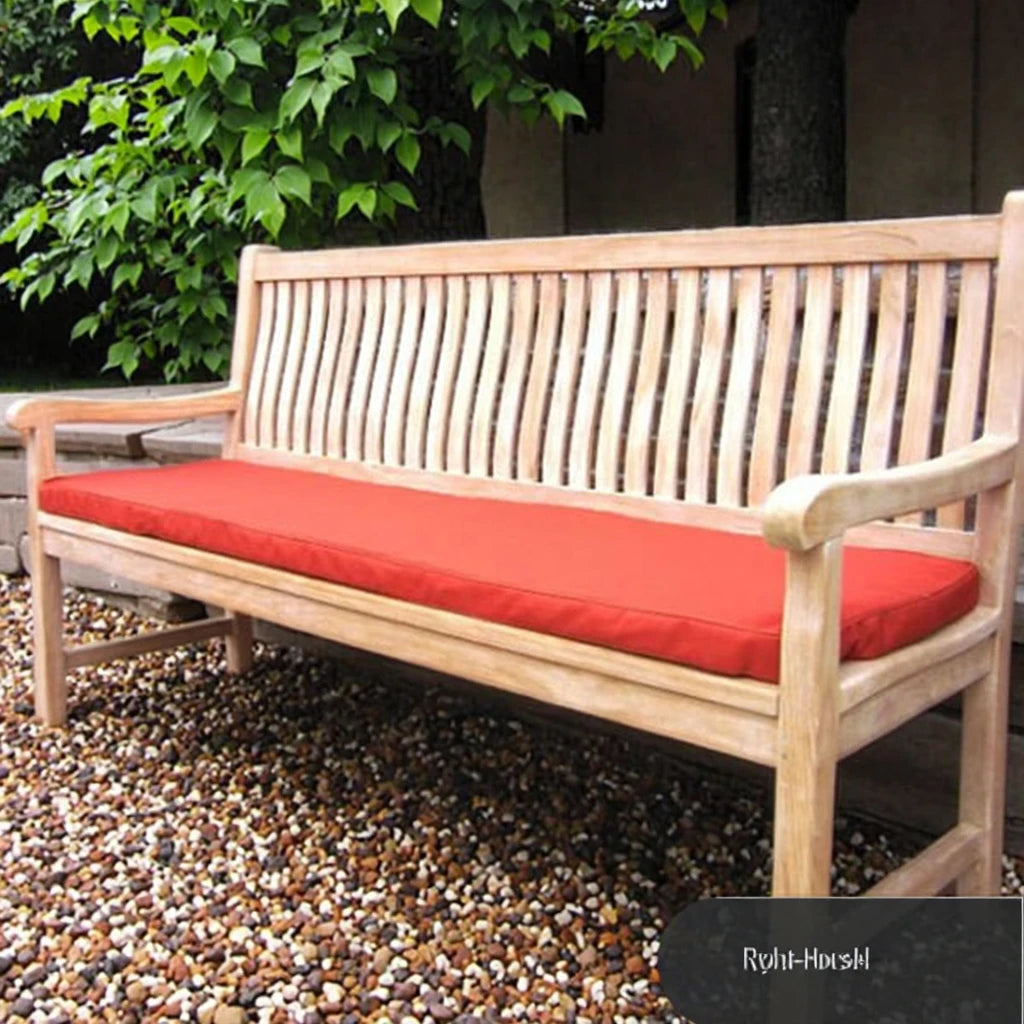 Cheap Outdoor Wooden Garden Bench Chair Leather Cushion Printed Pattern Adult Waterproof Removable Washable 48x36 Inch Rectangle