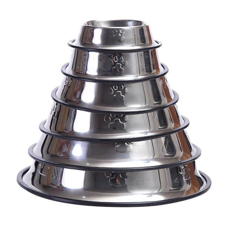 Stainless Steel Small Medium Large Cat Pet Dog Food Bowl