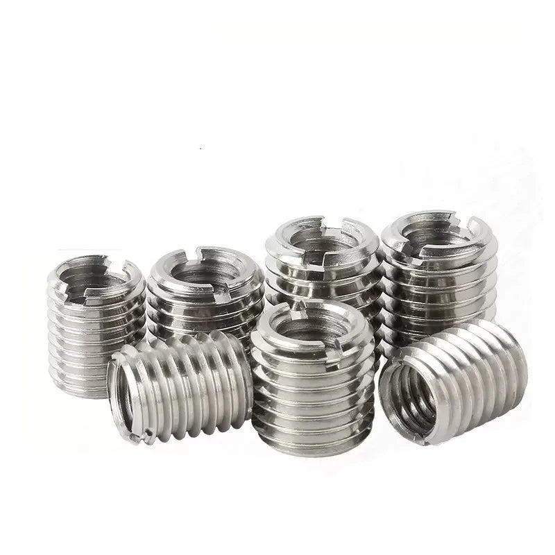 Stainless Steel Slotted Self Tapping Threaded Insert M2 M2.5 M3 M4 M5 M6 M8 M10 M12 M14 M16 M20 Ensat Wire Thread Insert