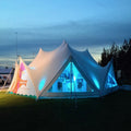 Motowin 8x12 Meters Outdoor Bedouin Stretch Tent Polyester Aluminum Waterproof Windproof Anti-UV for Wedding Party Music