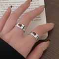 Hong Kong Solid Size INS Fashion Jewelry Women Ring Luxury Beautiful Agate Oval Round Rings 925 Sterling Silver Fine Jewelry