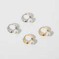 New Cute Pearl Studs Small Hoop Earrings 925 Sterling Silver Gold Color Eardrop Minimalist Huggies Hoops for Women