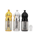 3ml 6ml 12ml Luxury Roll on Bottle Arabic Empty Essential Oil Vials Luxury Silver Gold Black Glass Roller Perfume Bottles