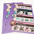 Custom Deco Glitter Transparent 5 Coin Sticker Sheets Foil Holo Weekly Happy Planner Kiss Cut Sticker for Decoration