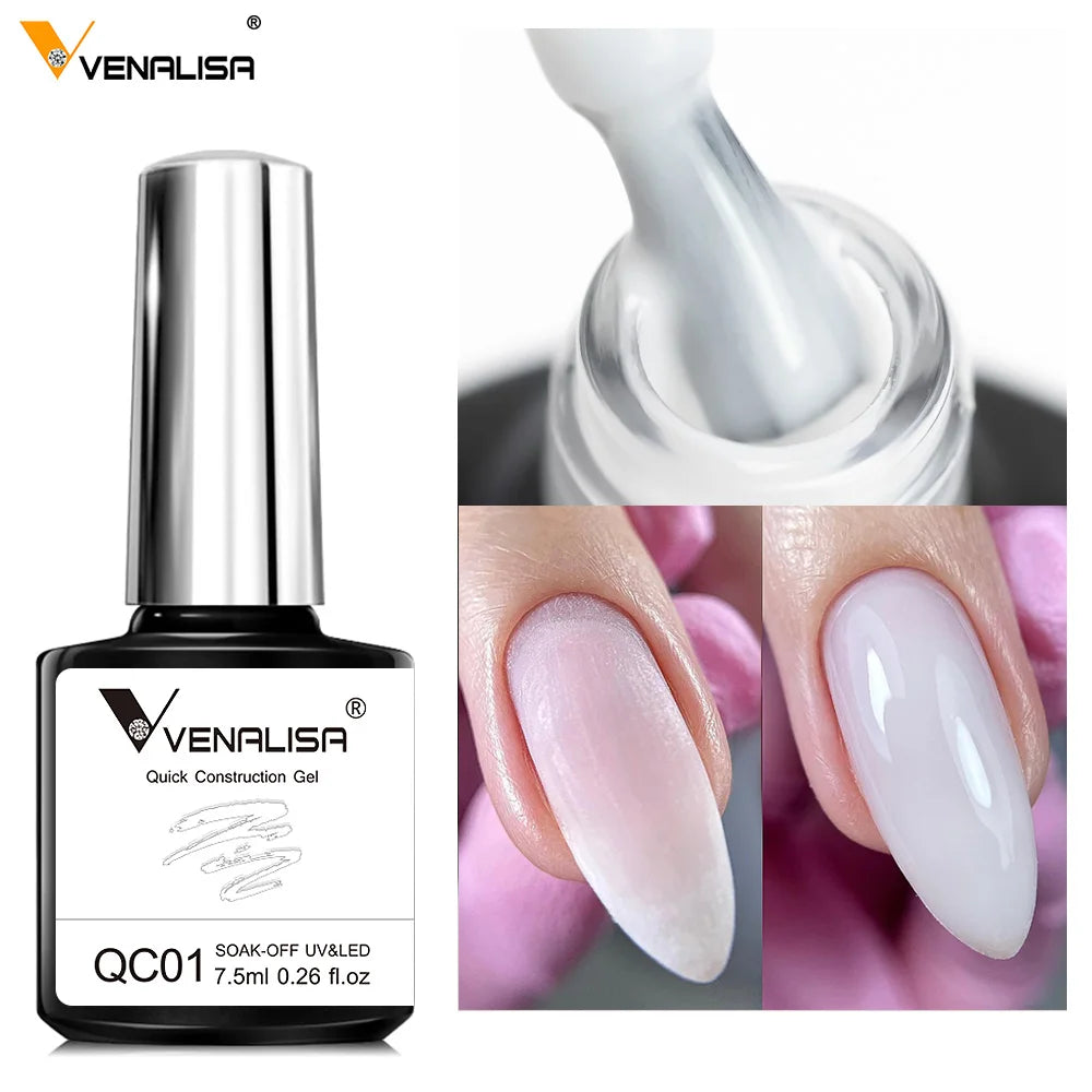 Venalisa Nail Art Extension Gel 7.5ML Soak Off UV/LED Camouflage Color Quick Construction Gel Nail Polish Enamel Gel Lacquer