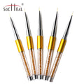 Custom Logo Nail Art Nylon Hair Rhinestone Acrylic Gold Metal Handle Durable Multifunctional Professional Nail Liner UV Gel