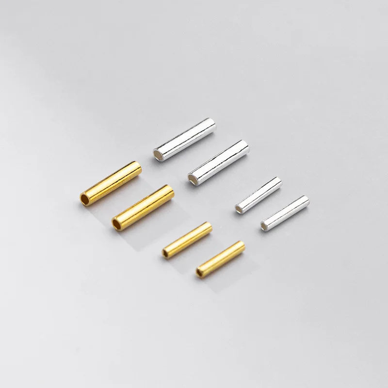 8mm 10mm 15mm 20mm Gold Silver 925 Sterling Silver Tube Beads Spacer Bead for Jewelry Making Findings Supplies Necklace