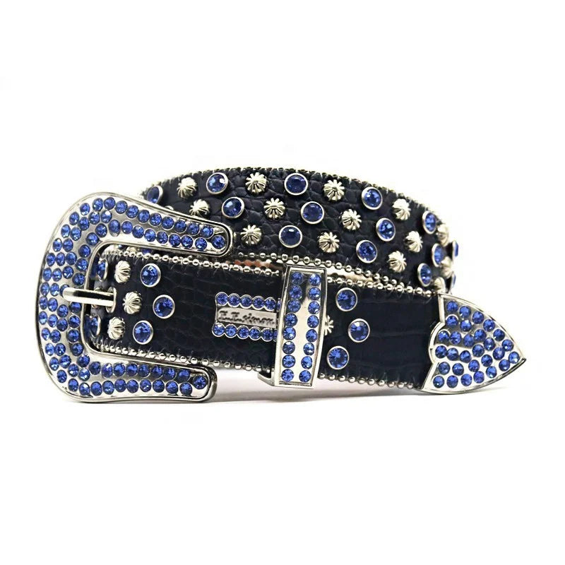 Western Luxury Rhinestone Alloy Women's Female Dresses HipHop BB Studded Streetwear Renaissance Brand Fashionable Wholesale Belt