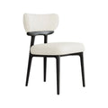 Luxury Mid Century Solid Wood Dining Chair Lamb's Wool Upholstered Scandinavian Design for Home Office or Warehouse