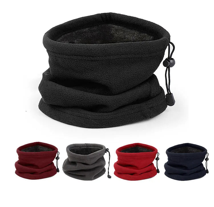 Custom Double Layer Ski Sport Neck Circle Warmer Gaiter Winter Thermal Polar Fleece Plush Lined Draw String Traditional Shawls