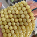 Natural Lemon Jade Round Loose Beads 4mm 6mm 8mm 10mm Stone Beads Strand for Jewelry Making